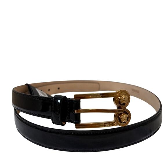 Versace patent Leather Belt with Medusa 105cm - Picture 1 of 4